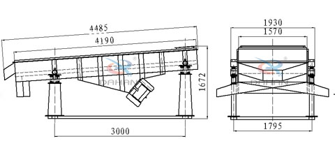 1540直线振动筛结构图